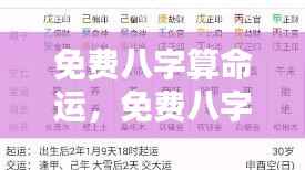 揭秘未来走向，免费八字算命运详解