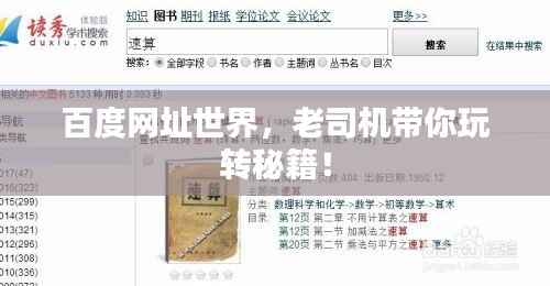 百度网址世界,老司机带你玩转秘籍!